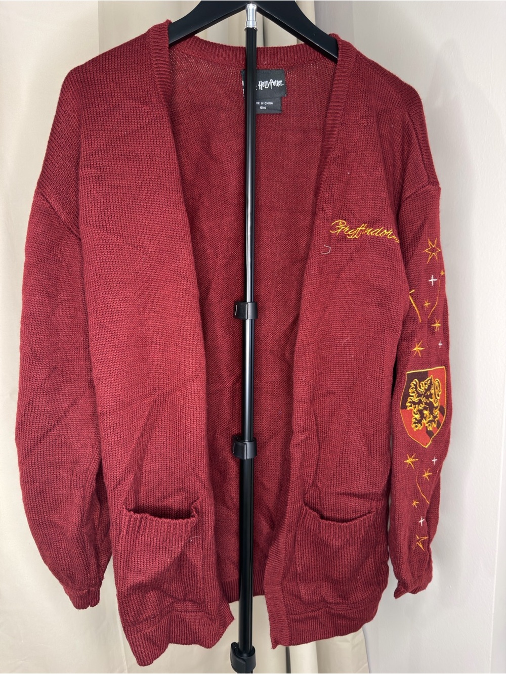 Warner Bros. Gryffindor Burgundy Knit Cardigan Sweater